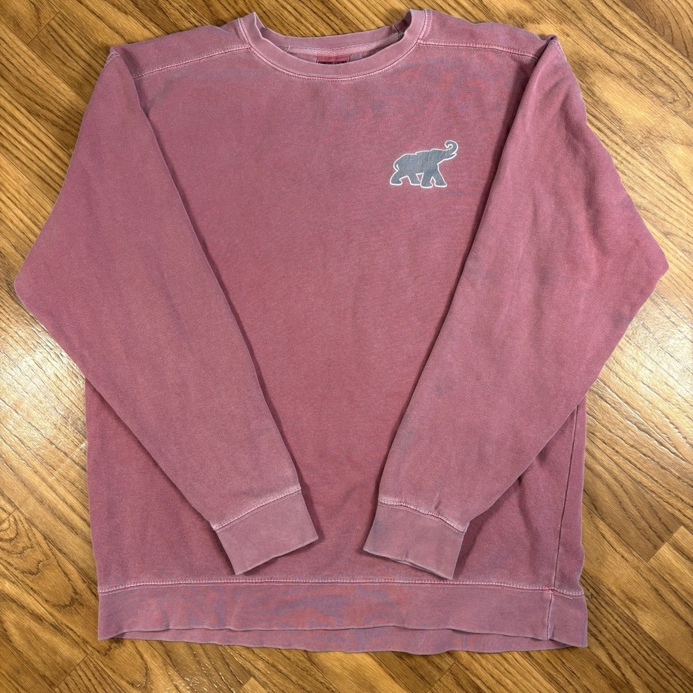 Alabama Crimson Tide Comfort Colors Sweatshirt Large Pink Garment Crewneck NCAA